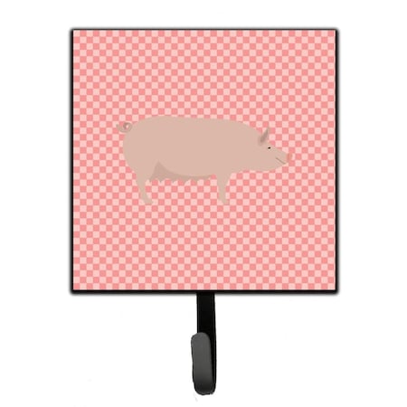 Jensendistributionservices English Large White Pig Pink Check Leash or Key Holder MI1655964